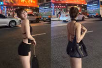 Hot girl FAPtv Thúy Kiều khoe trọn lưng trần khi dạo phố Thái Lan