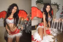 Tiktoker Xuân Ca hóa 'thiên thần sa ngã' với vẻ đẹp ma mị đón Giáng Sinh