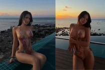 'Thánh nữ lắc hông' Xuân Ca thả dáng bên bể bơi, khoe body cực nét