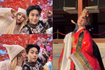 Xoài Non 'má kề môi' lãng mạn bên Gil Lê giữa mùa thu xứ Hàn 