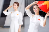 "Hot girl ở trọ" đốn tim fan với vẻ đẹp thuần Việt, rạng rỡ chào mừng 2/9