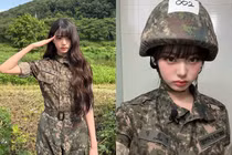 Gái xinh Hàn Quốc hút triệu lượt tim khi diện trang phục quân đội