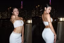 Xuân Ca khoe dáng nóng bỏng giữa đêm Sài Gòn lung linh