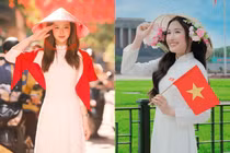 Dàn hot girl đồng loạt đăng tải ảnh diện áo dài mừng Quốc khánh