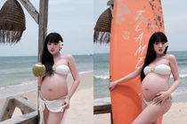 'Hot girl trứng rán' bụng bầu vượt mặt vẫn diện bikini cực slay