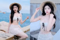 Ngắm Quỳnh Trương "cân đẹp" bikini ren trắng hút hồn netizen