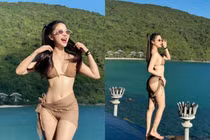 Tiktoker Vân Chòe đốt mắt với bikini lưới đánh cá
