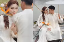 MC Mù Tạt và cầu thủ Đức Huy khoe ảnh diện áo dài đôi tình tứ, ngọt ngào