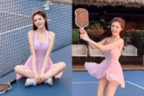 'Hot girl dao kéo' Lilly Luta khoe vóc dáng vạn người mê trên sân pickleball