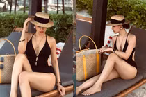 Hot mom Phanh Lee "thả dáng" với bikini 1 mảnh ấn tượng