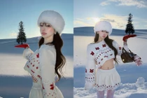 Hot girl xứ Hàn thả dáng giữa trời tuyết, netien cứ ngỡ AI