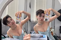 Rapper Pháo khiến fan 'đứng hình' với màn selfie khoe vòng 1 lấp ló