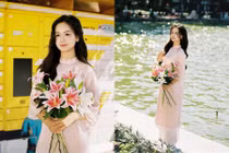 Thủ khoa toàn quốc khối A00 diện áo dài khoe vẻ ngọt ngào, trong trẻo