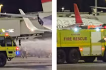 Máy bay bốc cháy ngay sau khi hạ cánh ở Australia
