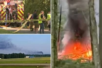 Hiện trường vụ rơi máy bay ở Mỹ, nhiều người thương vong