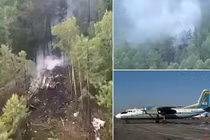 Hiện trường vụ rơi máy bay chở 49 người ở Nga