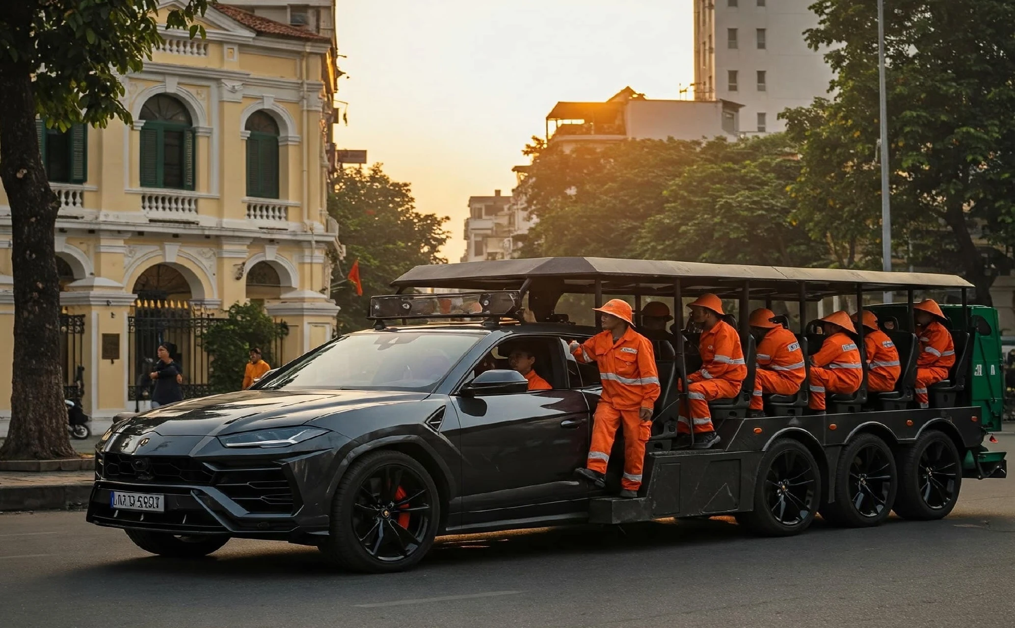Mãn nhãn xem AI “hô biến” loạt xe sang thành xe vệ sinh môi trường