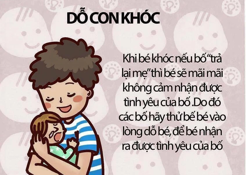 Cách chăm sóc con cho các ông bố khi vợ vắng nhà