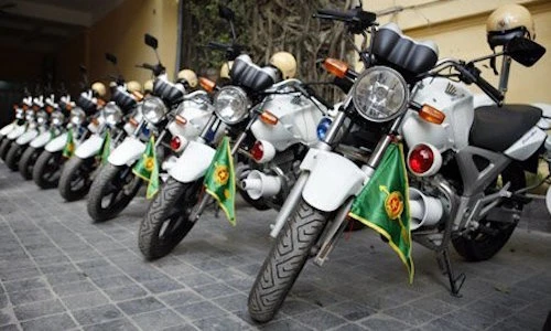 Dàn môtô Honda đặc chủng của CSGT phục vụ Đại hội Đảng