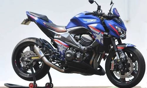 Chi cả trăm triệu độ Kawasaki Z800 Captain America 