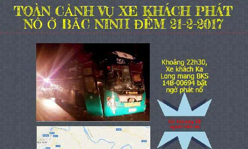 Toàn cảnh vụ nổ xe khách giường nằm ở Bắc Ninh