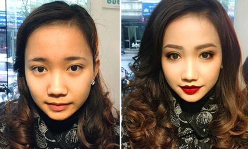 Giật mình nhan sắc thiếu nữ Việt trước và sau trang điểm