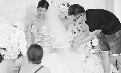 Thêm nhiều ảnh hậu trường ảnh cưới cặp đôi Kỳ Hân - Mạc Hồng Quân