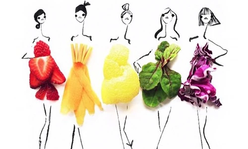 Thiết kế trang phục từ rau, củ, quả hút nghìn lượt like