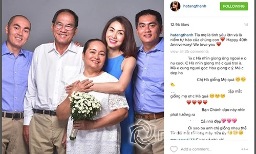 Tăng Thanh Hà kỷ niệm 40 năm ngày cưới bố mẹ thật đặc biệt