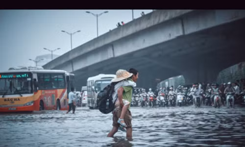 Những bức ảnh lay động triệu trái tim trong ngày Hà Nội ngập