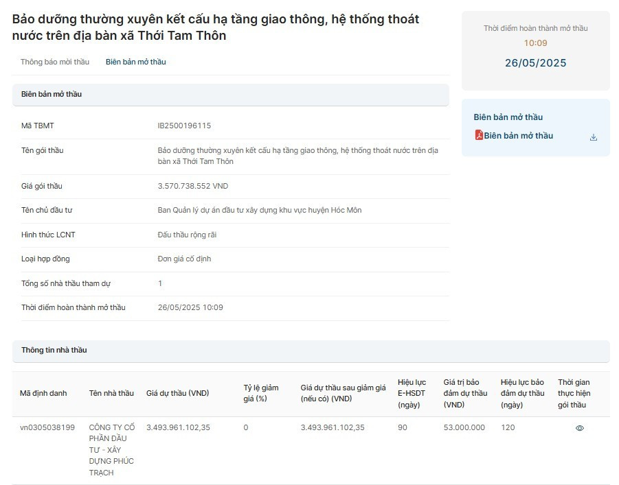View - Chỉ một nhà thầu dự gói thầu hơn 3,5 tỷ tại Thới Tam Thôn | Báo Tri thức và Cuộc sống - TIN TỨC PHỔ BIẾN KIẾN THỨC 24H