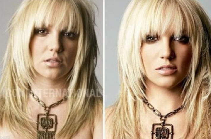 Bà mẹ 2 con Britney Spear tuy vẫn giữ được vẻ đẹp dù đã gần tứ tuần nhưng vẫn cần các chuyên gia chỉnh sửa mái tóc bù xù, vẻ mặt thất thần và chiếc cằm chẻ đôi.