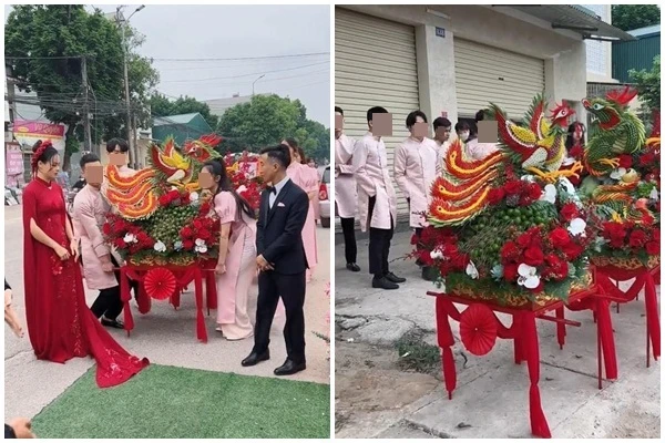 Choáng với dàn tráp ăn hỏi “bê sái tay” của cô dâu Bắc Giang