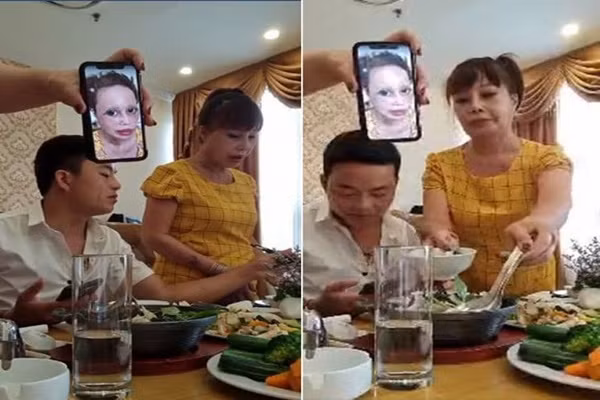 Bị dân mạng sửa ảnh méo mó, cô dâu 62 tuổi livestream “dằn mặt“