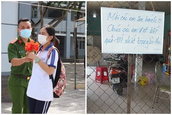 Khoảnh khắc ấm áp trong ngày đầu thi tốt nghiệp THPT 2021