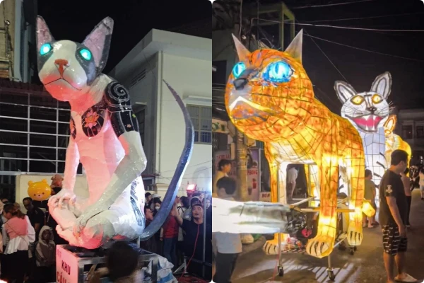 Những linh vật mèo dịp Trung thu ở Lâm Đồng khiến netizen “cười lăn“