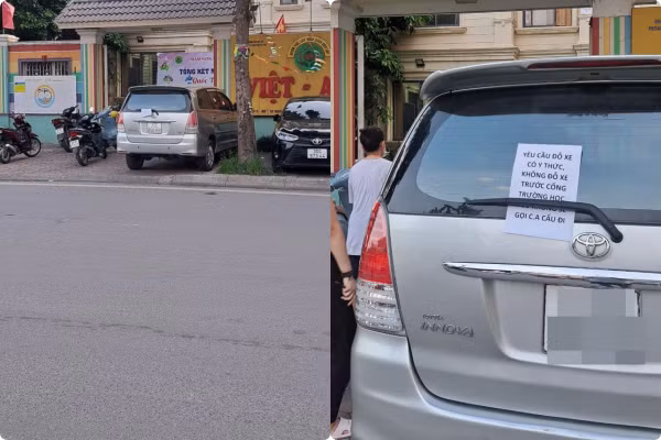 Đỗ xe chắn cổng trưởng, chủ xe nhận mẩu giấy đọc mà “tái mặt“