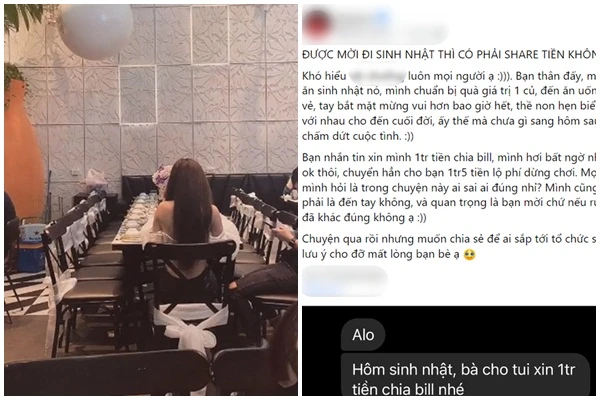 Bị đòi chia tiền ăn sinh nhật, cô gái khiến netizen vỗ tay
