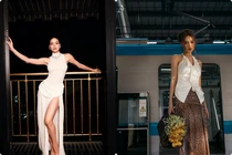 Hồ Ngọc Hà mặc váy xẻ cao khoe chân dài