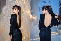 Cựu mẫu Thuý Hạnh khoe trọn tấm lưng trần khi dự sự kiện