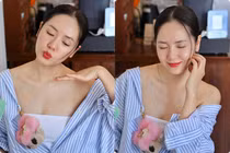Phương Linh khoe cận làn da láng mịn "không tì vết" khi đến Quy Nhơn