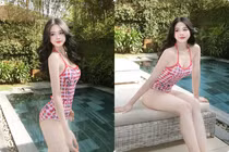 DJ Mie gây bão với bikini đỏ, khoe dáng nuột nà bên hồ bơi