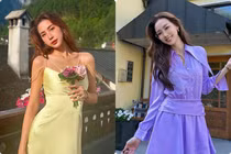 Hoa hậu Bảo Ngọc hóa quý cô mong manh, gợi cảm ở trời Tây 