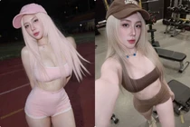 Vợ Khắc Việt hai con vẫn đẹp “ngộp thở”, chăm diện đồ bó khoe dáng