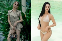 Lương Thuỳ Linh mặc trang phục ngắn cũn khoe chân dài