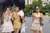 Siêu mẫu bắt được hoa cưới của Đỗ Thị Hà khoe thân hình như tạc tượng