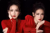 Lê Tú Vi khoe sắc quyến rũ trong bộ ảnh đầm đỏ rực rỡ