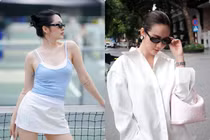 Hot face sao Việt: Bảo Anh diện váy ngắn khoe dáng trên sân pickleball