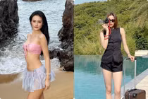 Hot face sao Việt: Ý Nhi khoe đường cong trước sóng biển