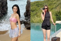 Ý Nhi khoe đường cong trước sóng biển